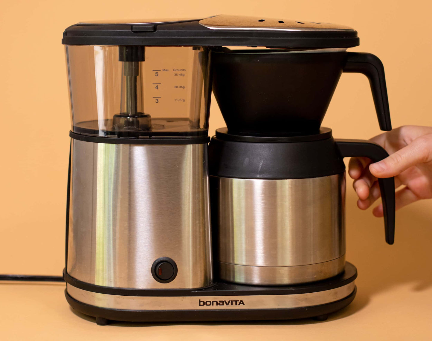bonavita coffee brewer on orage background