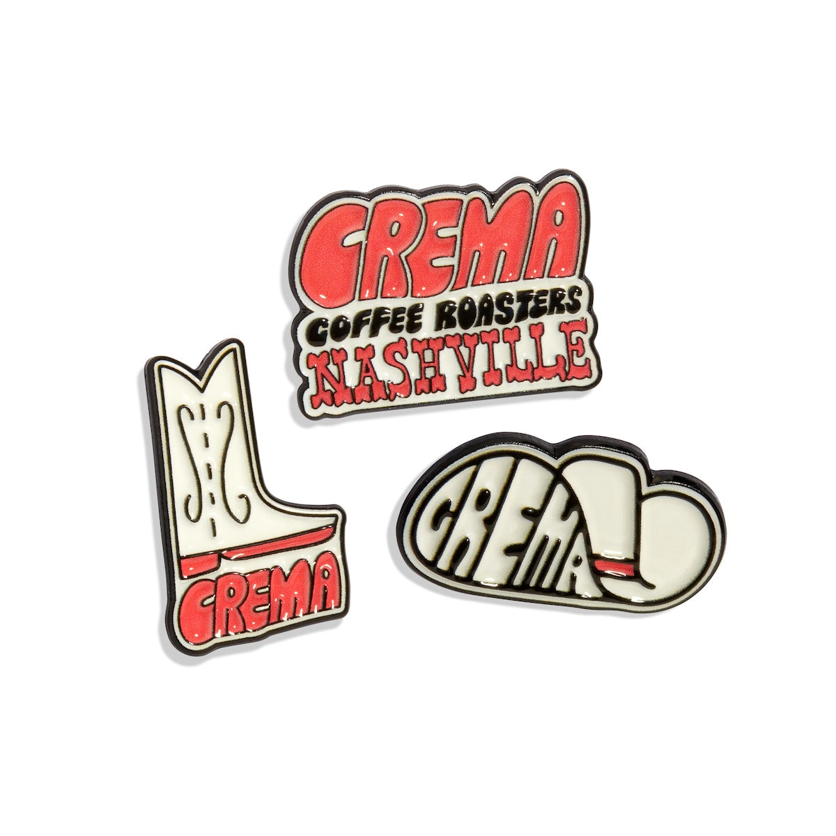 Crema Enamel Pins